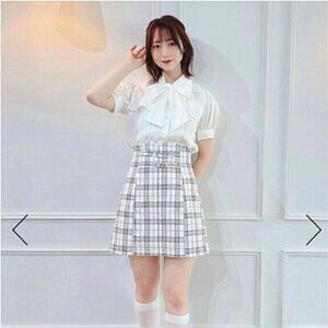 ANK ROUGE plaid buckle detail sukapan skirt